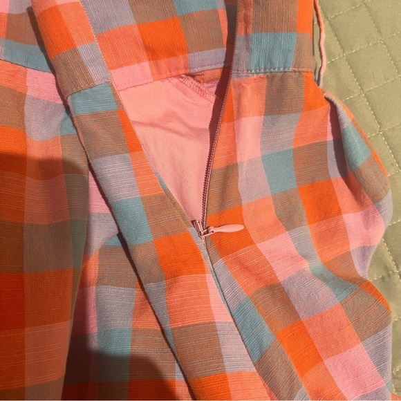 ModCloth x Barbie Retro Plaid A Line Skirt Pink, Red, Blue Pockets Sz 12 - Picture 6 of 7